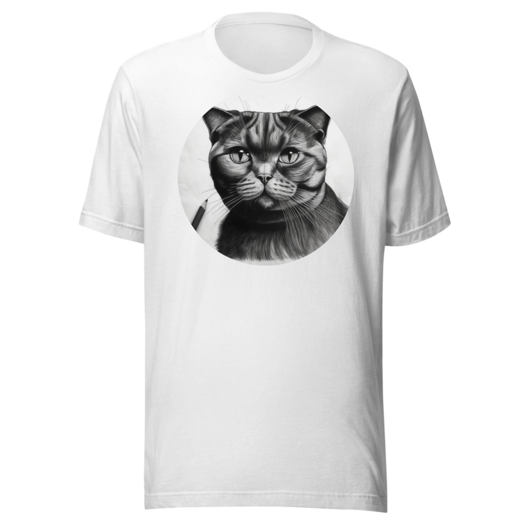 PugMug Custom Black Scottish Fold Cat T-Shirt