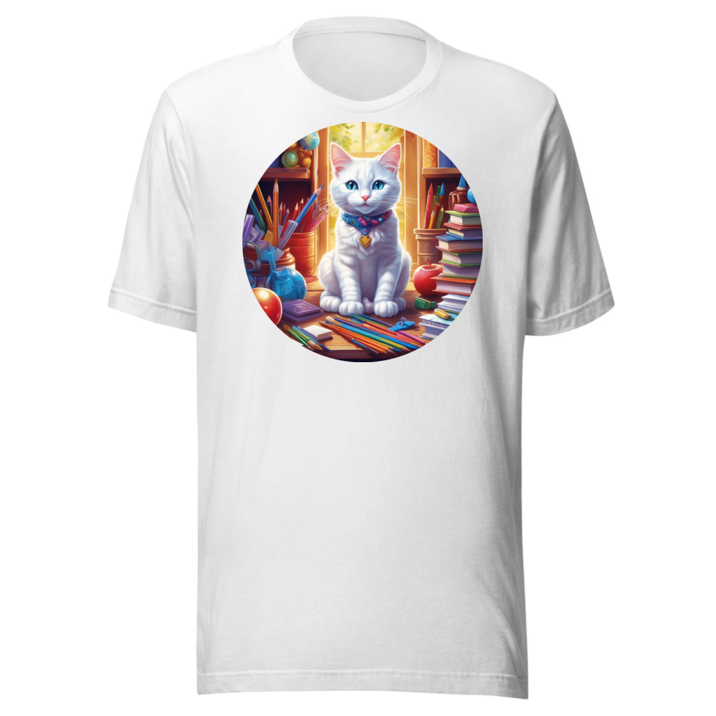 PugMug Custom White Companion Cat T-Shirt