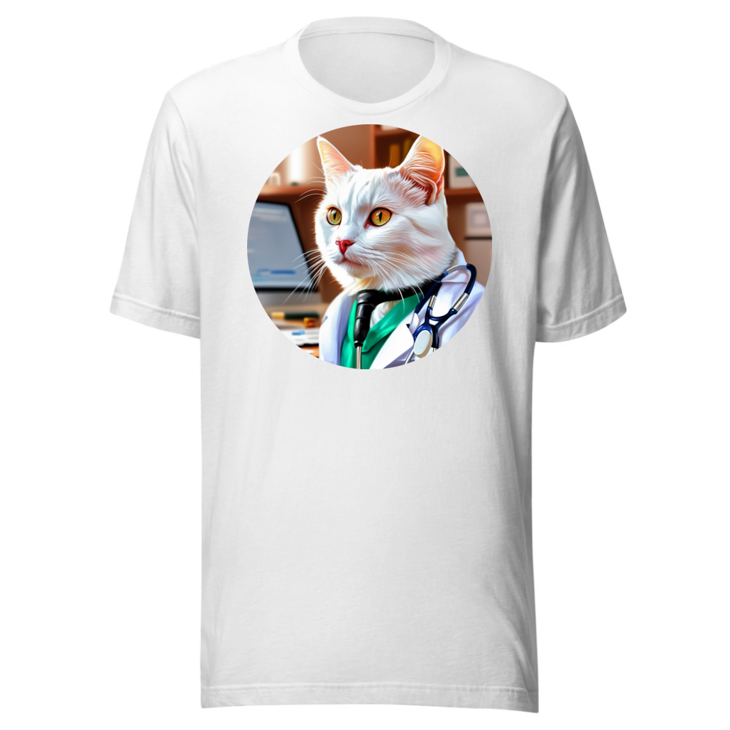 PugMug Custom White Companion Cat T-Shirt
