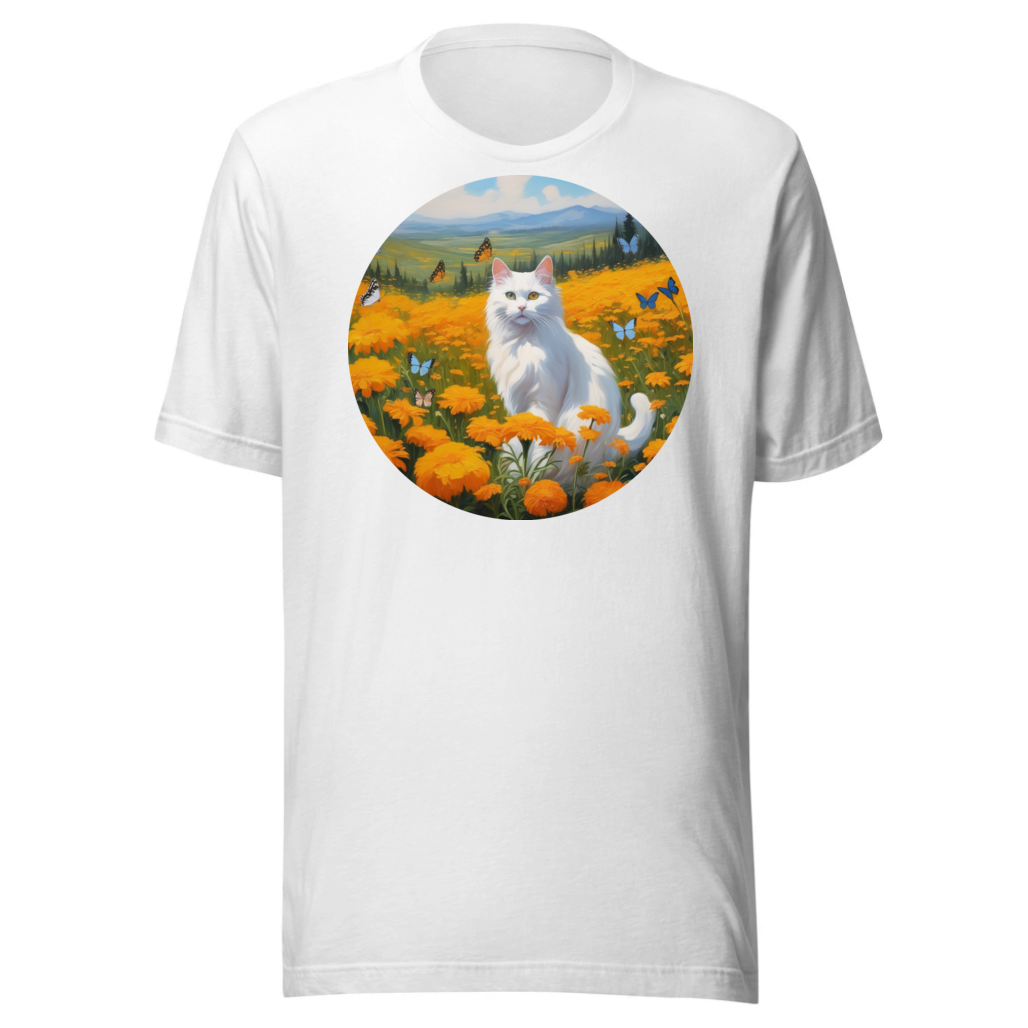 PugMug Custom White Companion Cat T-Shirt