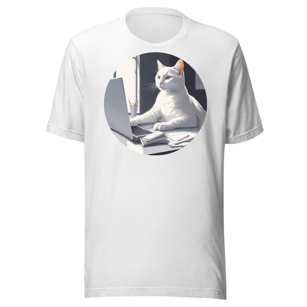 PugMug Custom White Companion Cat T-Shirt