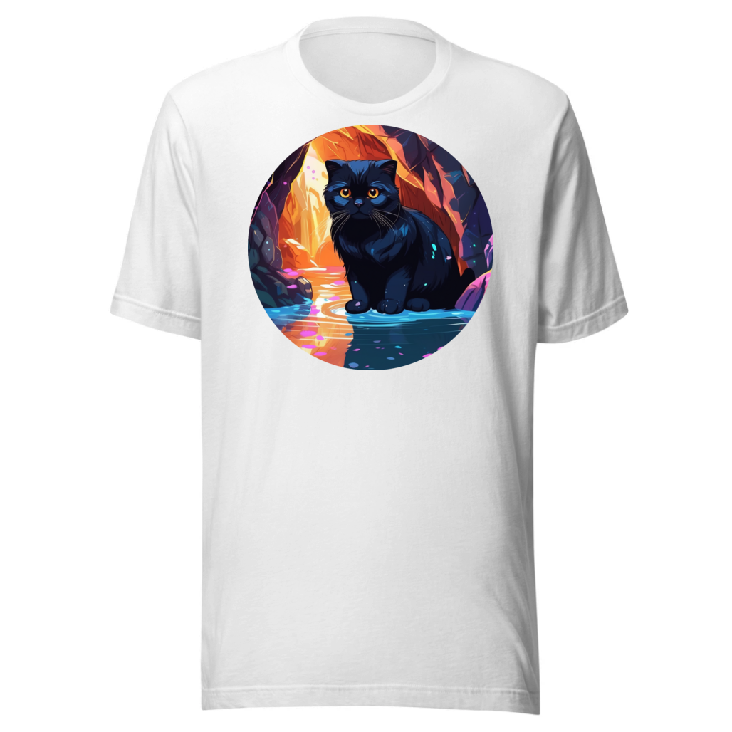 PugMug Custom Black Scottish Fold Cat T-Shirt