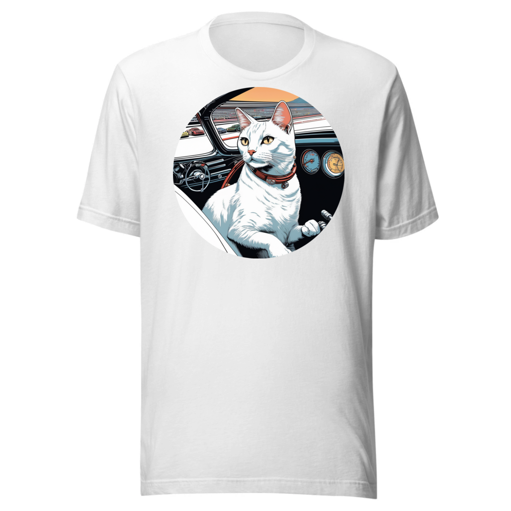 PugMug Custom White Companion Cat T-Shirt