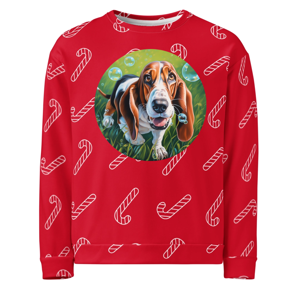 PugMug Custom Basset Hound Ugly Christmas Sweatshirt