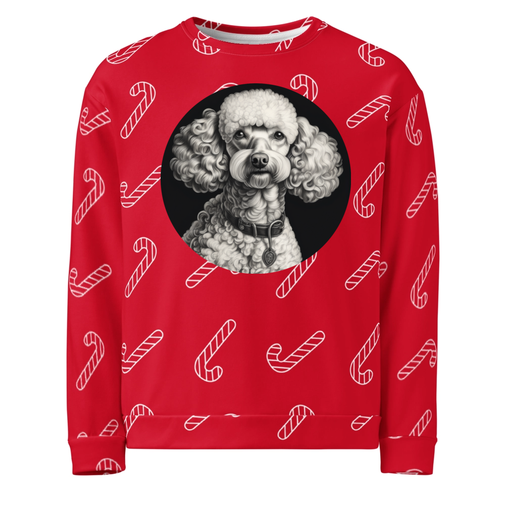 PugMug Custom White Poodle Ugly Christmas Sweatshirt