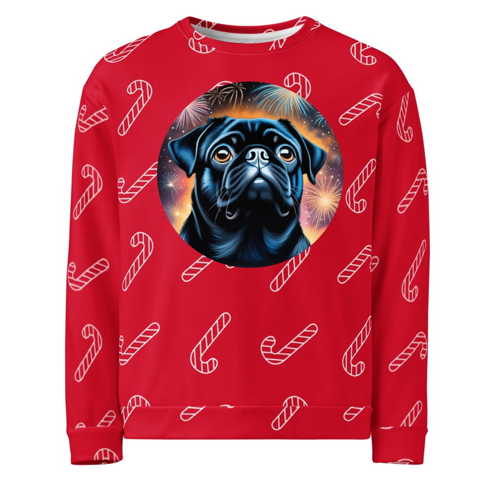 PugMug Custom Black Pug Ugly Christmas Sweatshirt