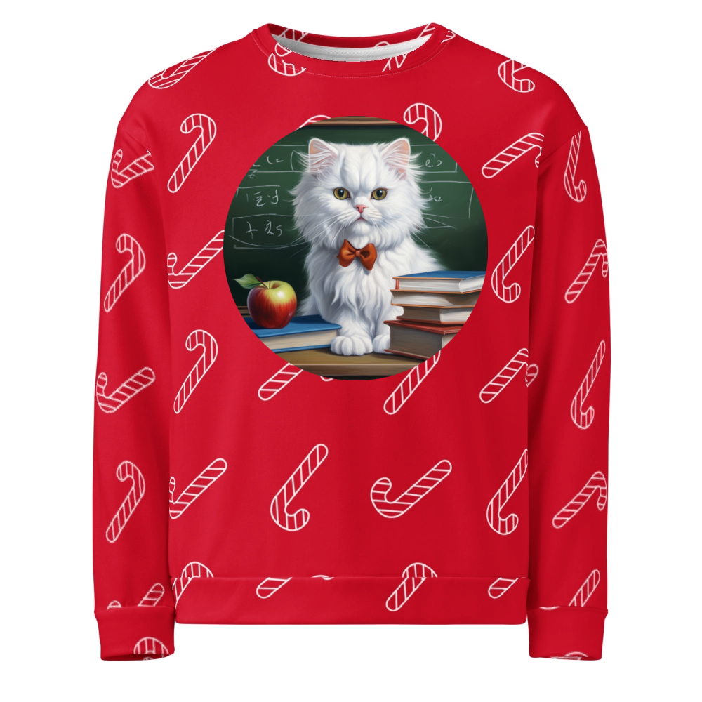 PugMug Custom White Persian Cat Ugly Christmas Sweatshirt