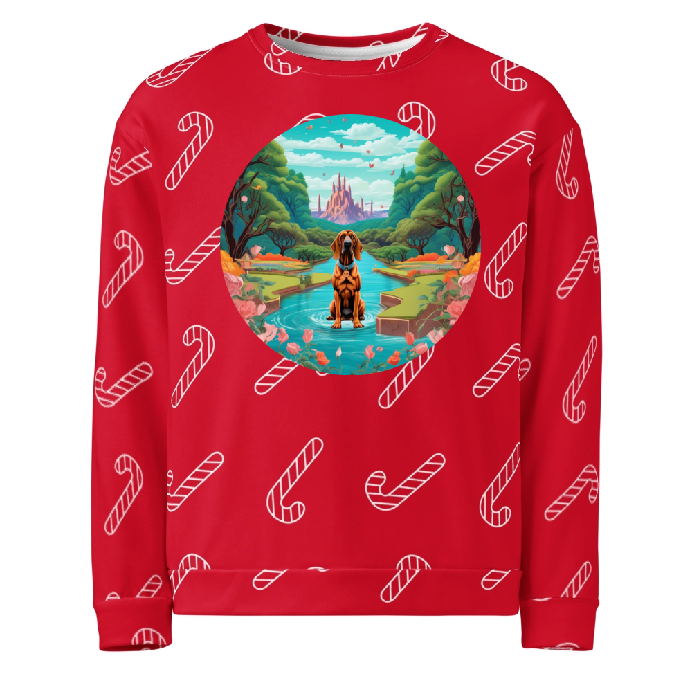 PugMug Custom Bloodhound Ugly Christmas Sweatshirt