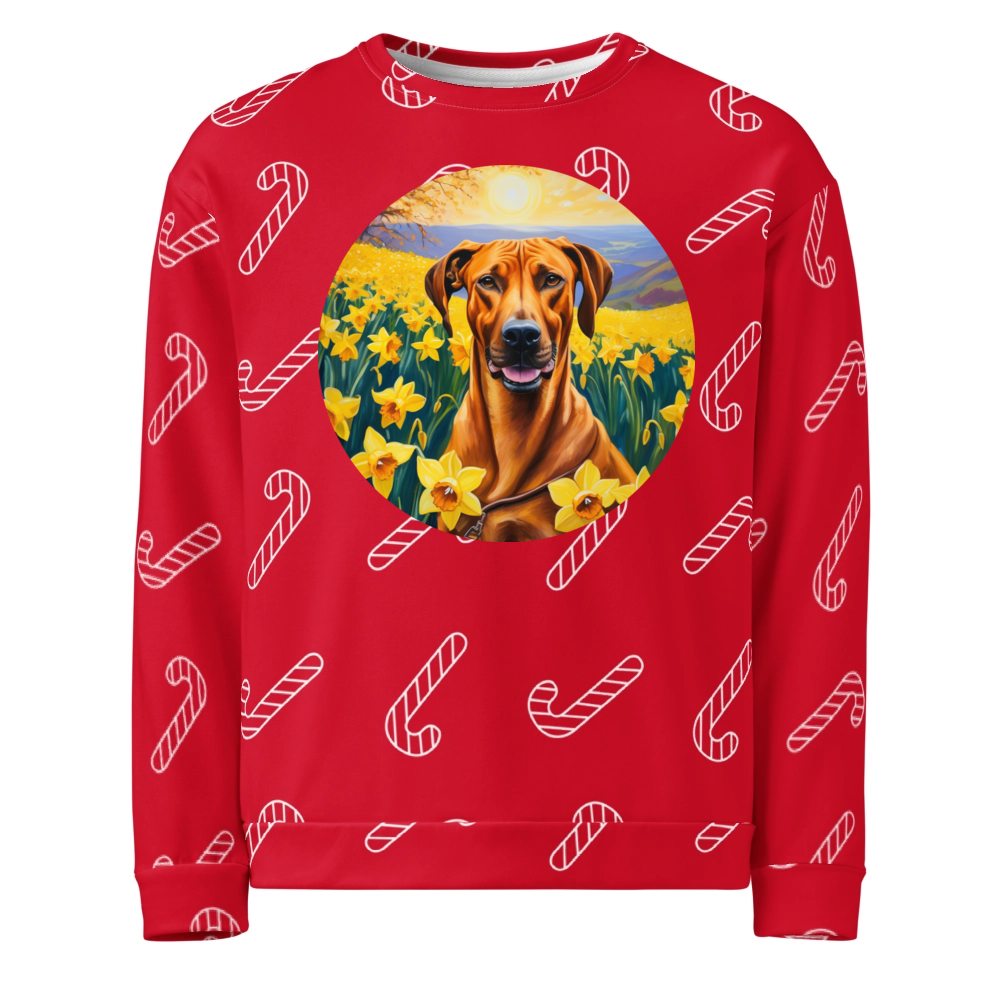 PugMug Custom Rhodesian Ridgeback Ugly Christmas Sweatshirt