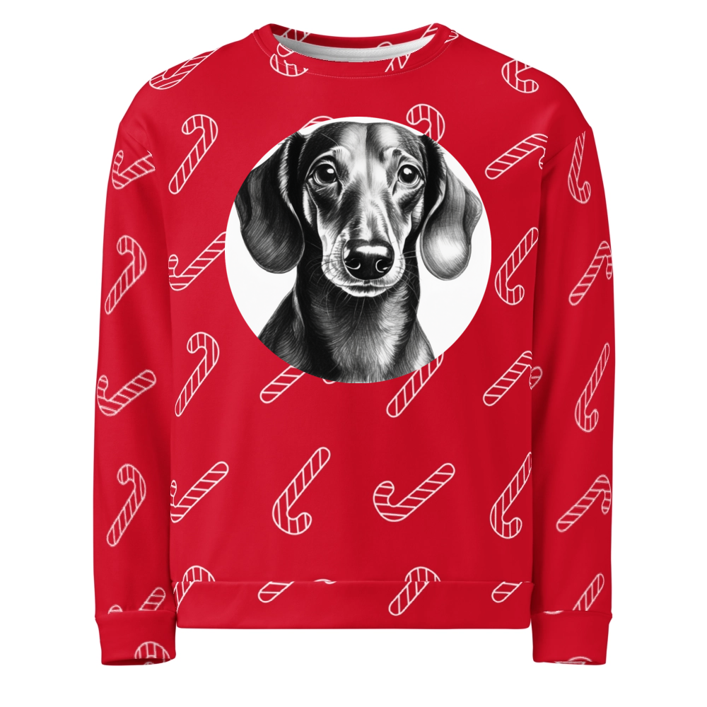 PugMug Custom Black Dachshund Ugly Christmas Sweatshirt