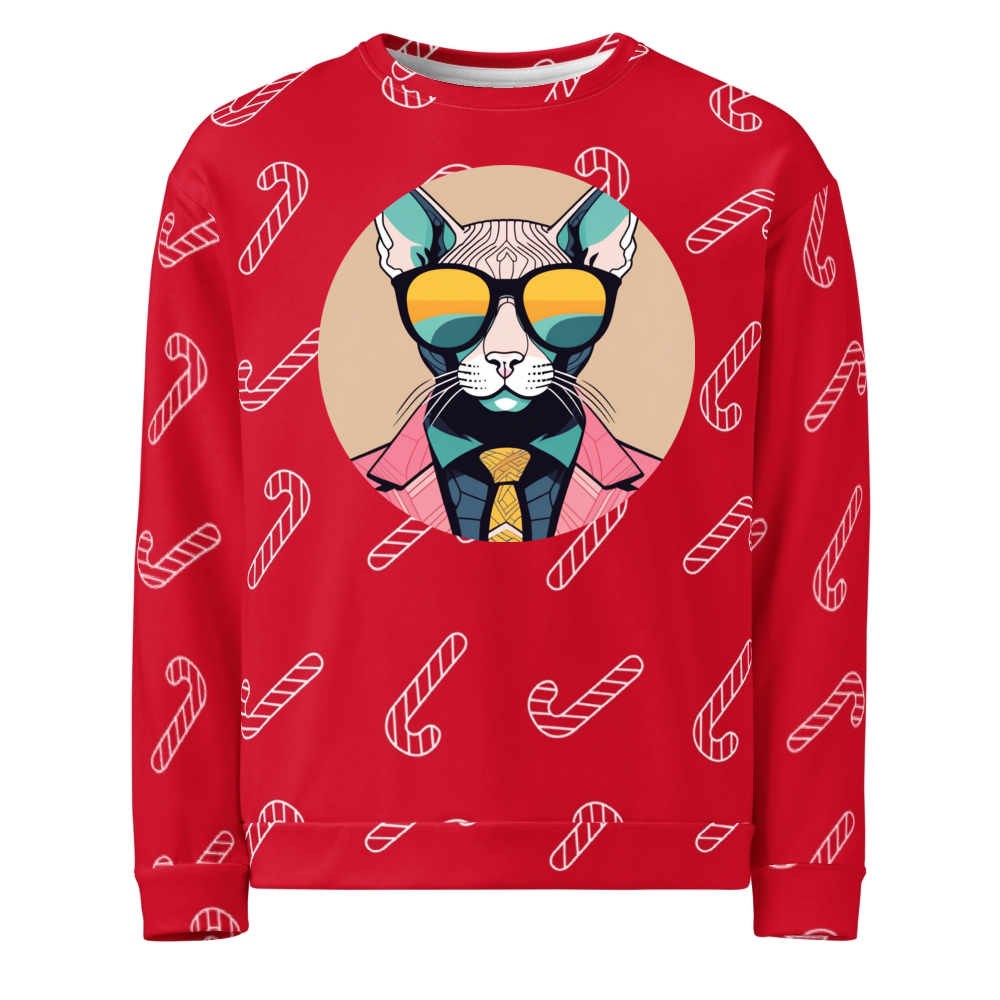 PugMug Custom Tabby Sphynx Cat Ugly Christmas Sweatshirt