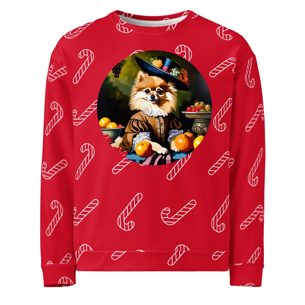 PugMug Custom Tan Pomeranian Ugly Christmas Sweatshirt