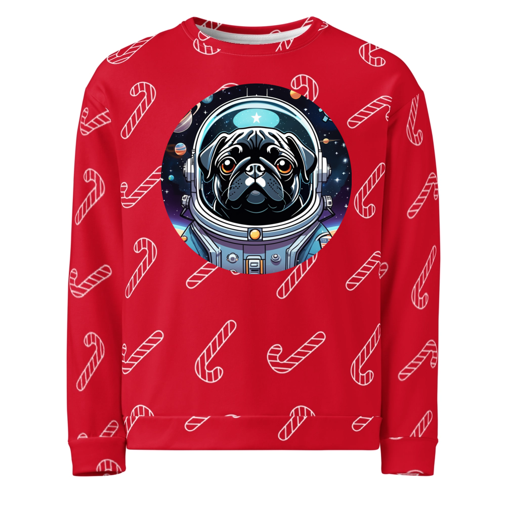 PugMug Custom Black Pug Ugly Christmas Sweatshirt