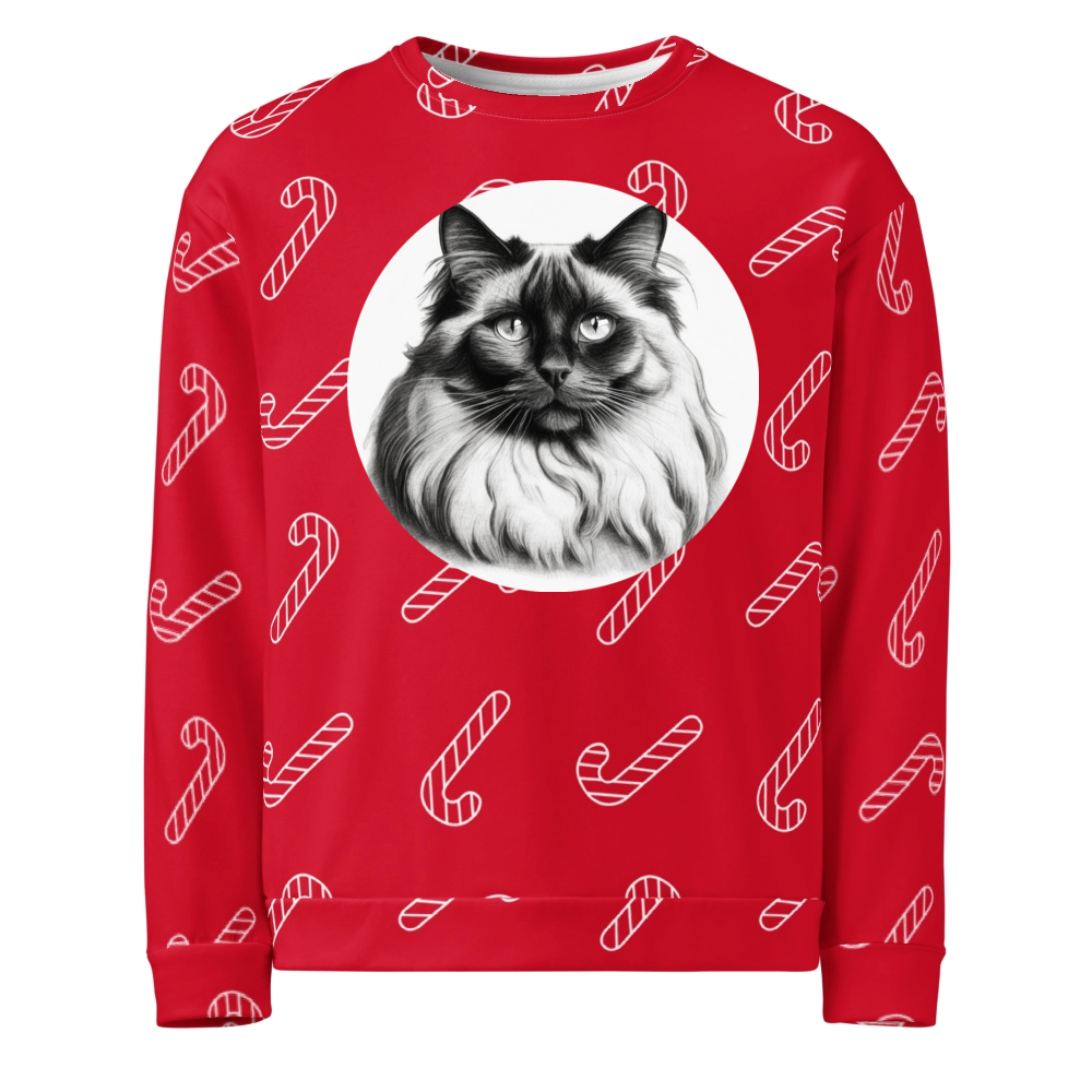 PugMug Custom Black Ragdoll Cat Ugly Christmas Sweatshirt