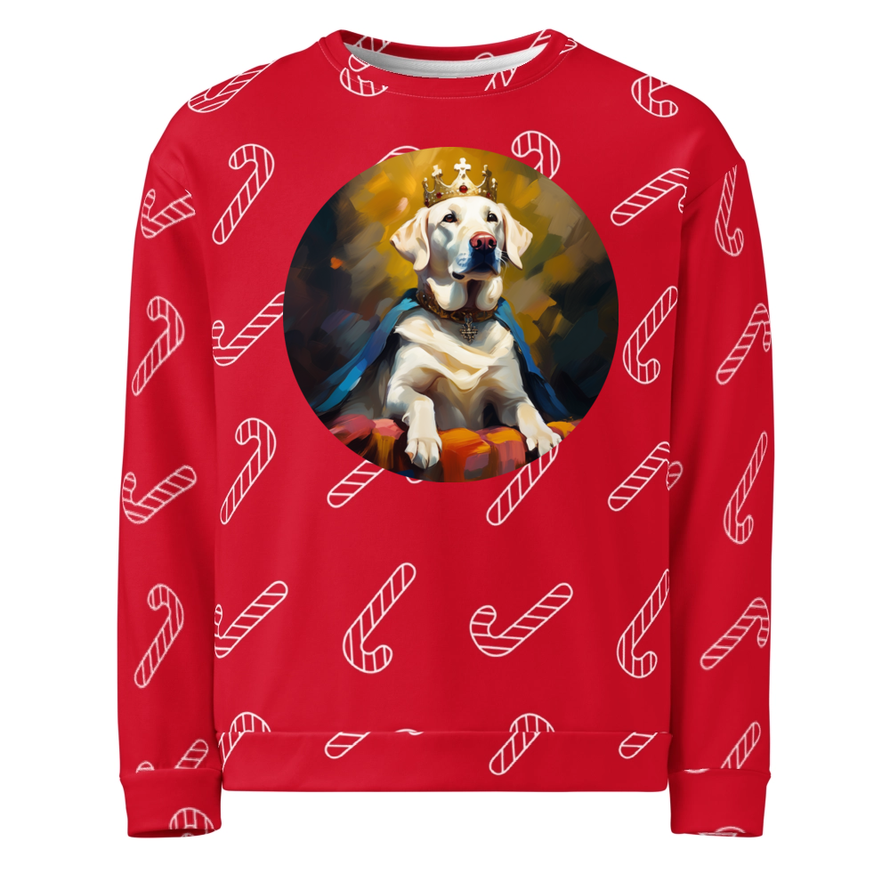 PugMug Custom White Labrador Retriever Ugly Christmas Sweatshirt