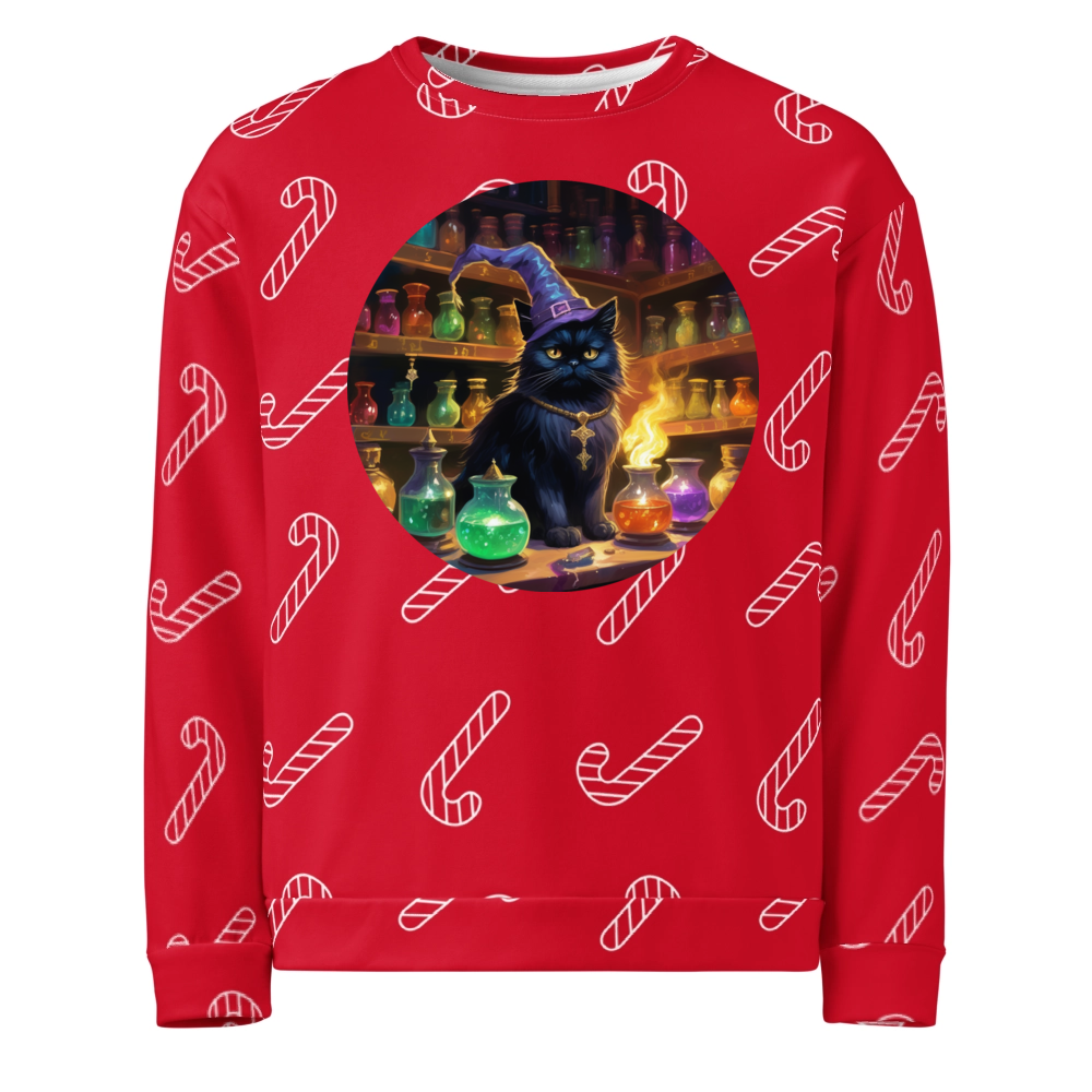 PugMug Custom Black Persian Cat Ugly Christmas Sweatshirt