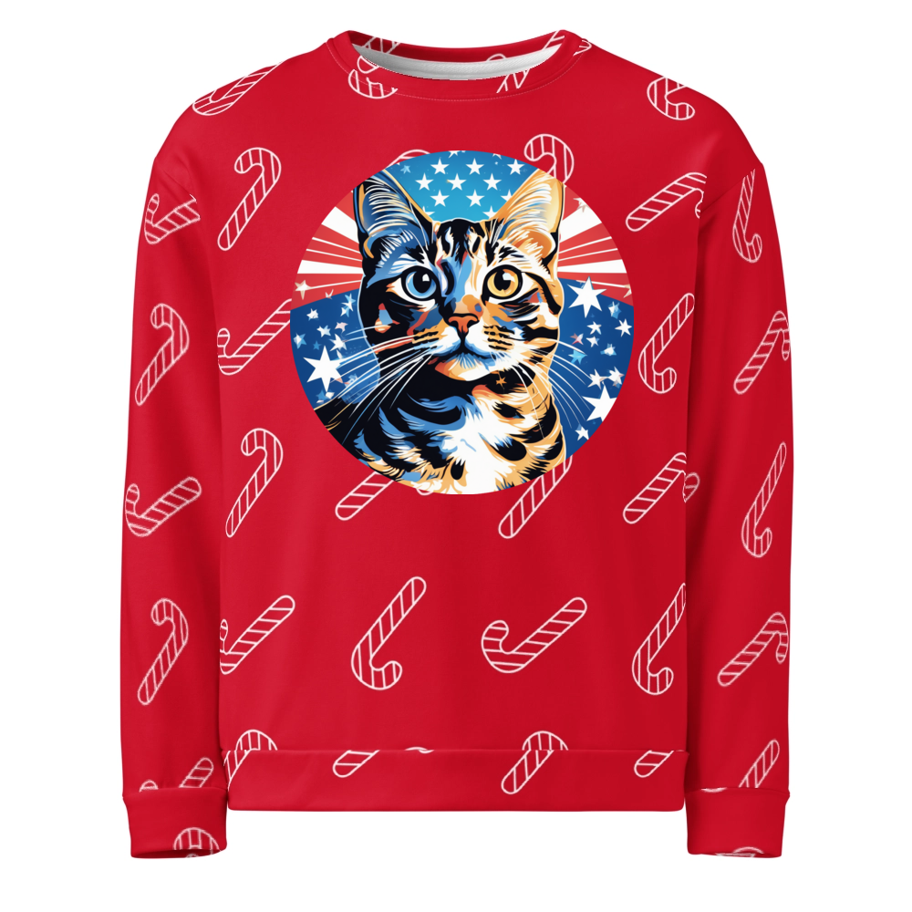 PugMug Custom Tabby Exotic Cat Ugly Christmas Sweatshirt