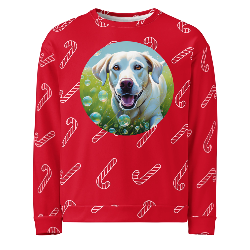 PugMug Custom White Labrador Retriever Ugly Christmas Sweatshirt