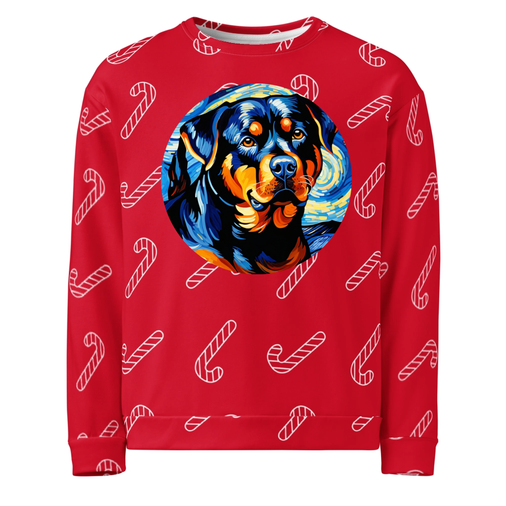 PugMug Custom Rottweiler Ugly Christmas Sweatshirt