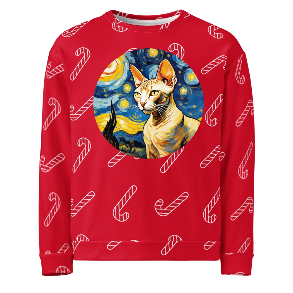 PugMug Custom Tabby Sphynx Cat Ugly Christmas Sweatshirt