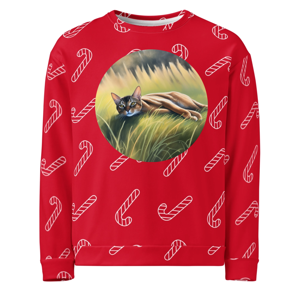 PugMug Custom Tabby Abyssinian Cat Ugly Christmas Sweatshirt