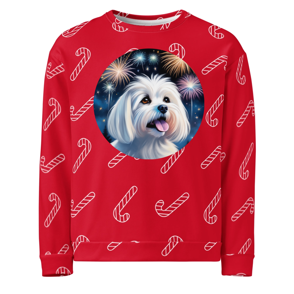 PugMug Custom Maltese Dog Ugly Christmas Sweatshirt