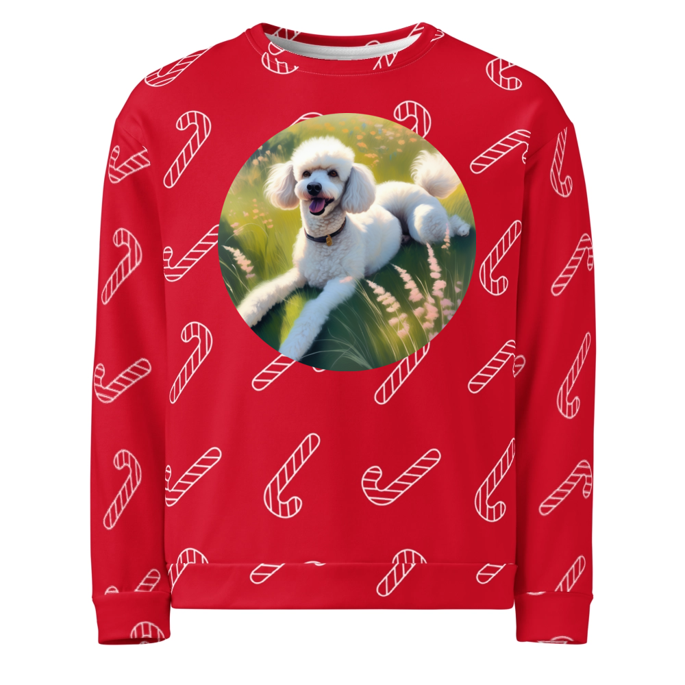 PugMug Custom White Poodle Ugly Christmas Sweatshirt