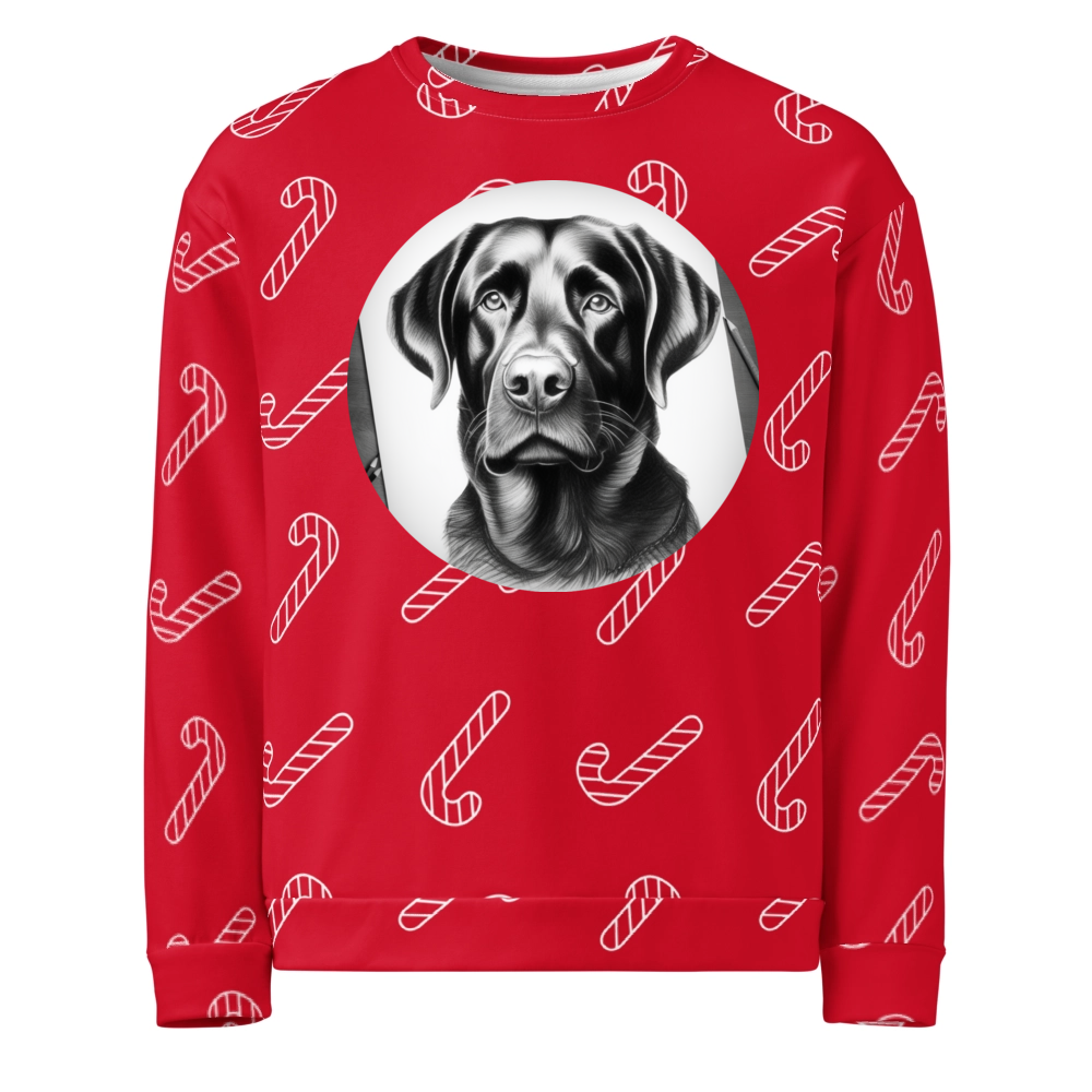 PugMug Custom Black Labrador Retriever Ugly Christmas Sweatshirt