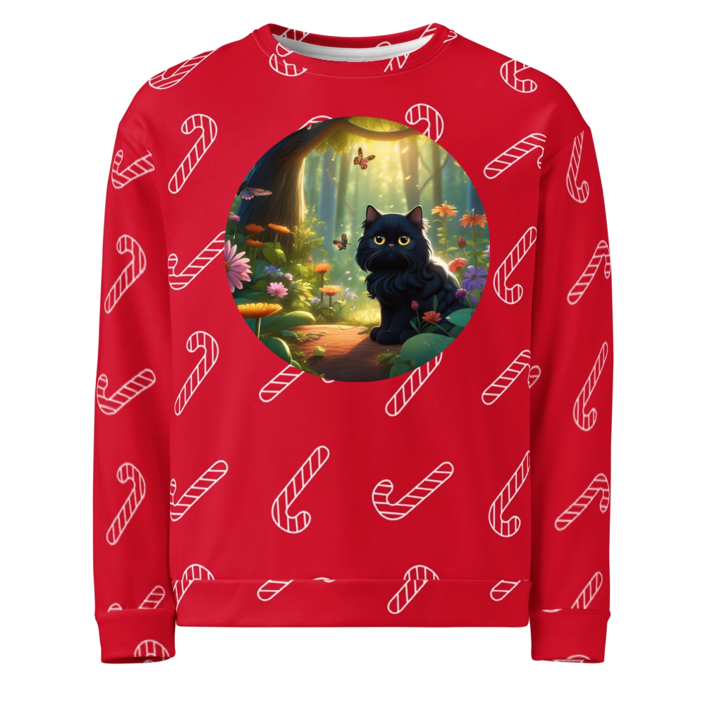 PugMug Custom Black Persian Cat Ugly Christmas Sweatshirt