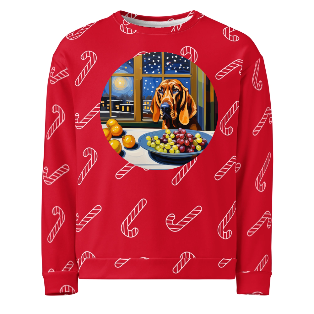 PugMug Custom Bloodhound Ugly Christmas Sweatshirt