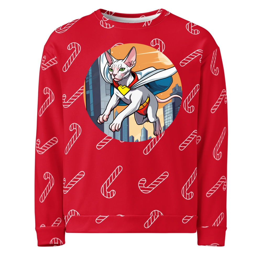 PugMug Custom White Sphynx Cat Ugly Christmas Sweatshirt