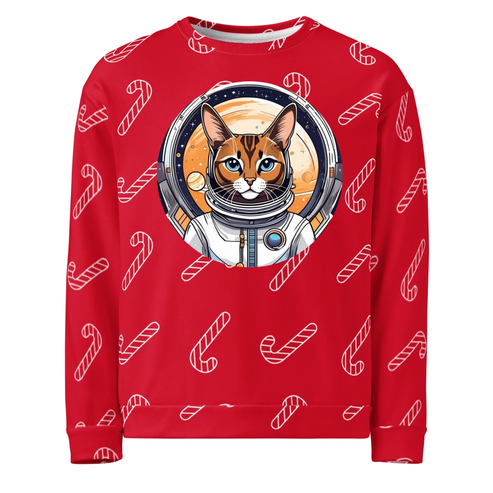 PugMug Custom Tabby Abyssinian Cat Ugly Christmas Sweatshirt