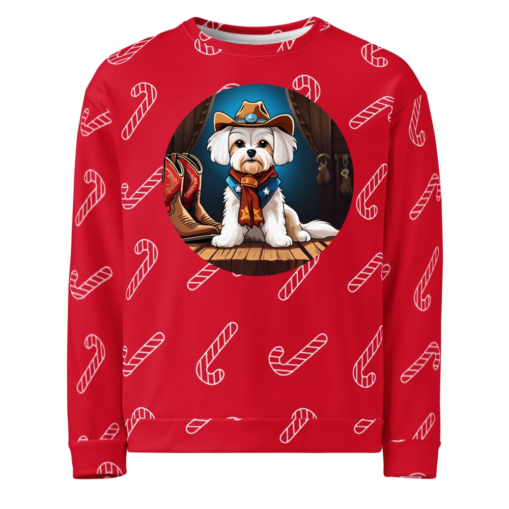 PugMug Custom Maltese Dog Ugly Christmas Sweatshirt