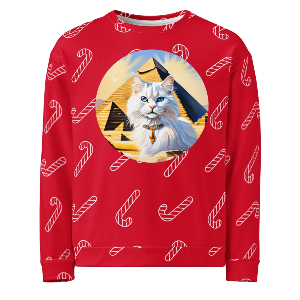 PugMug Custom White Persian Cat Ugly Christmas Sweatshirt