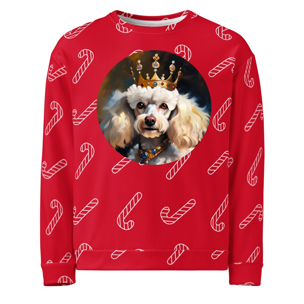 PugMug Custom White Poodle Ugly Christmas Sweatshirt