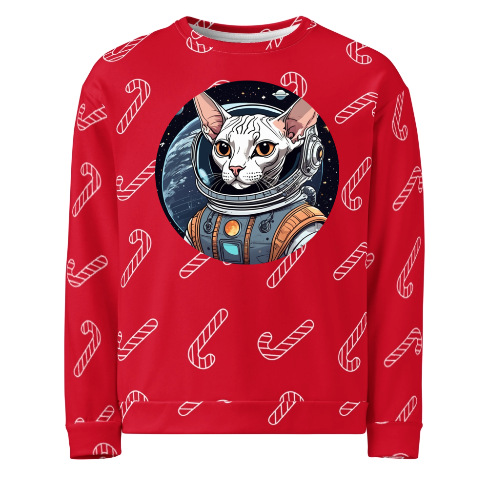 PugMug Custom Black Sphynx Cat Ugly Christmas Sweatshirt