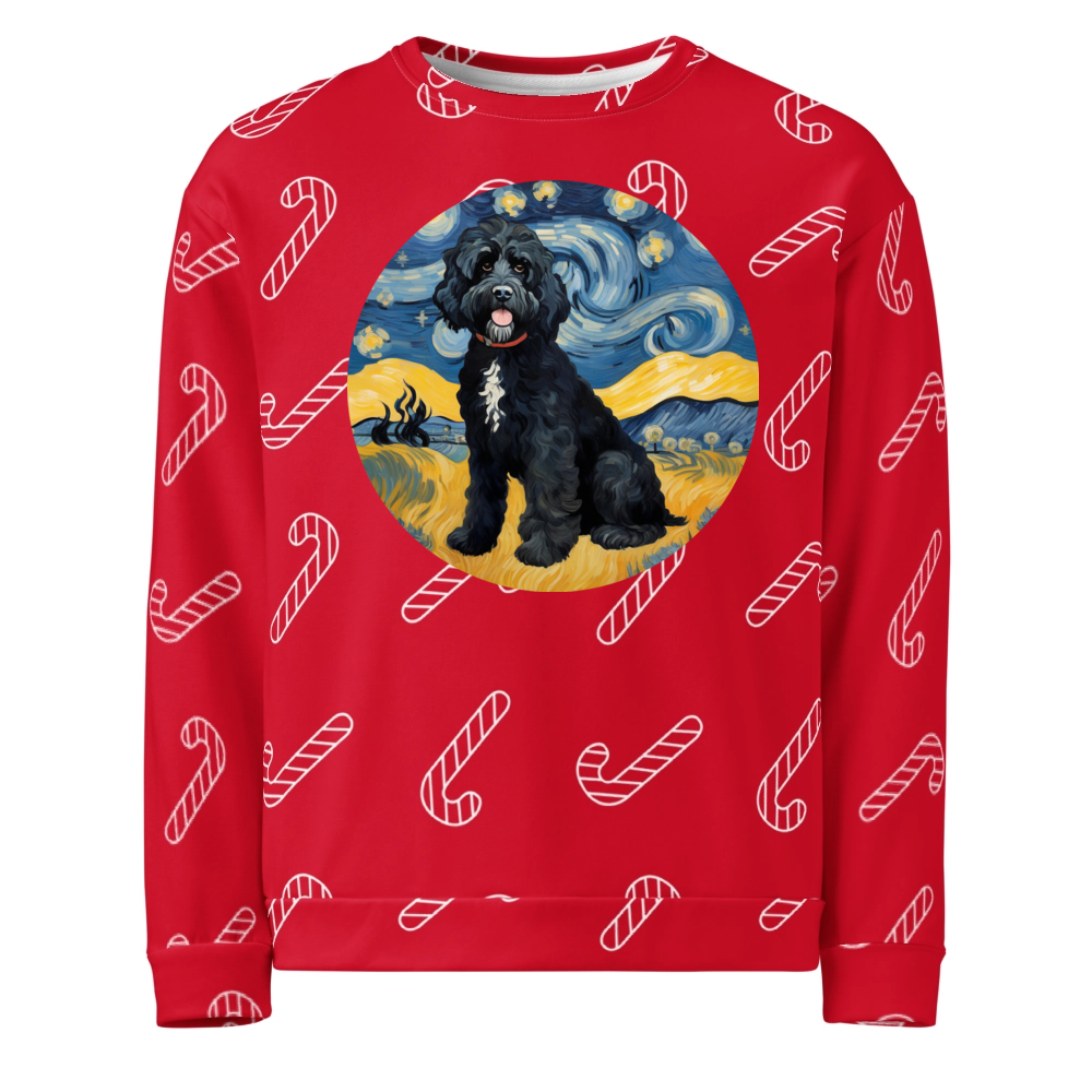 PugMug Custom Portuguese Water Dog Ugly Christmas Sweatshirt