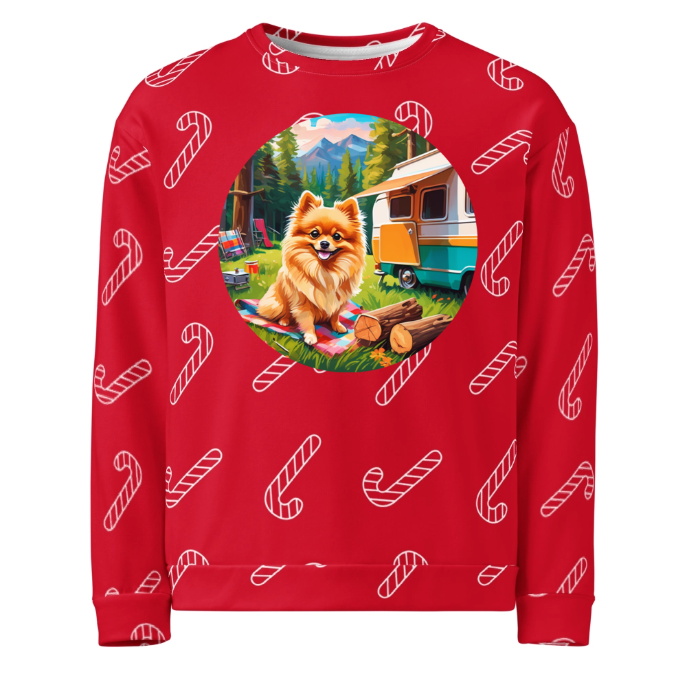 PugMug Custom Tan Pomeranian Ugly Christmas Sweatshirt