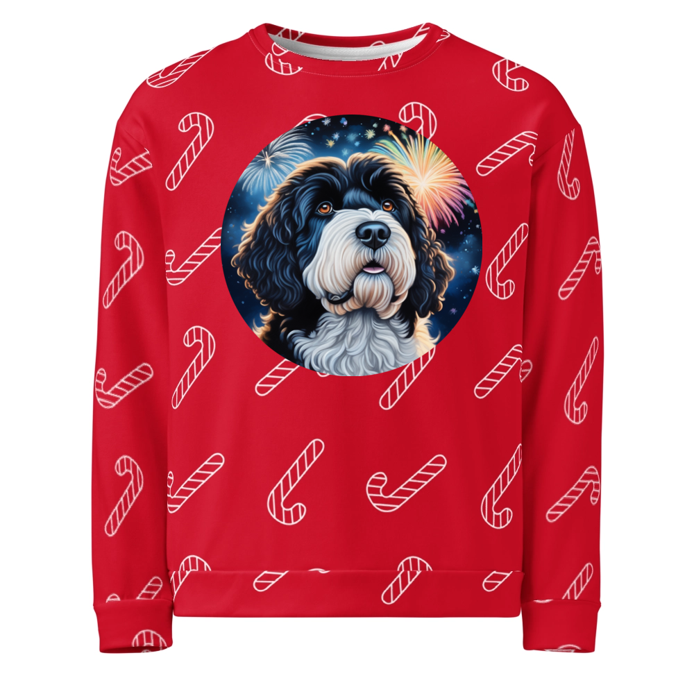 PugMug Custom Portuguese Water Dog Ugly Christmas Sweatshirt