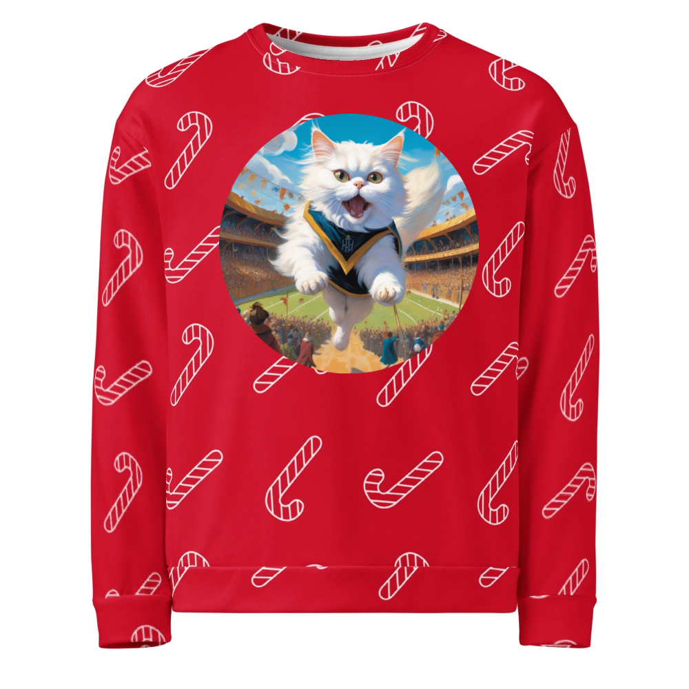 PugMug Custom White Persian Cat Ugly Christmas Sweatshirt