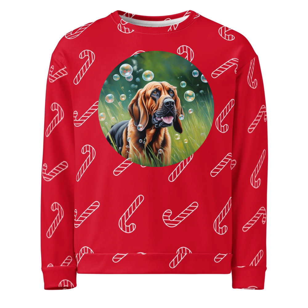 PugMug Custom Bloodhound Ugly Christmas Sweatshirt