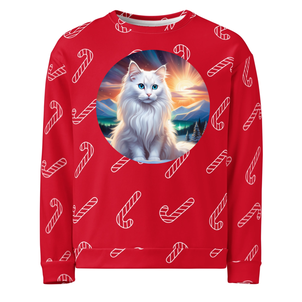 PugMug Custom White Ragdoll Cat Ugly Christmas Sweatshirt