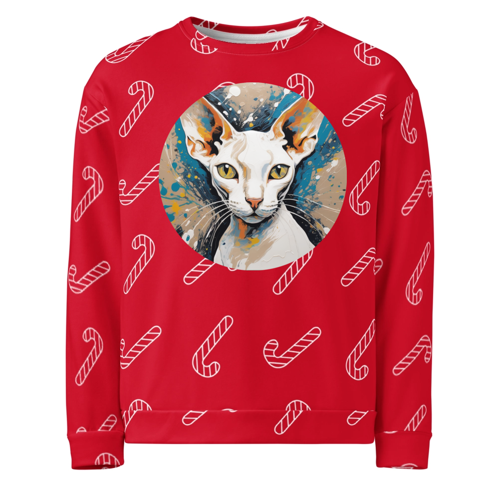 PugMug Custom White Sphynx Cat Ugly Christmas Sweatshirt