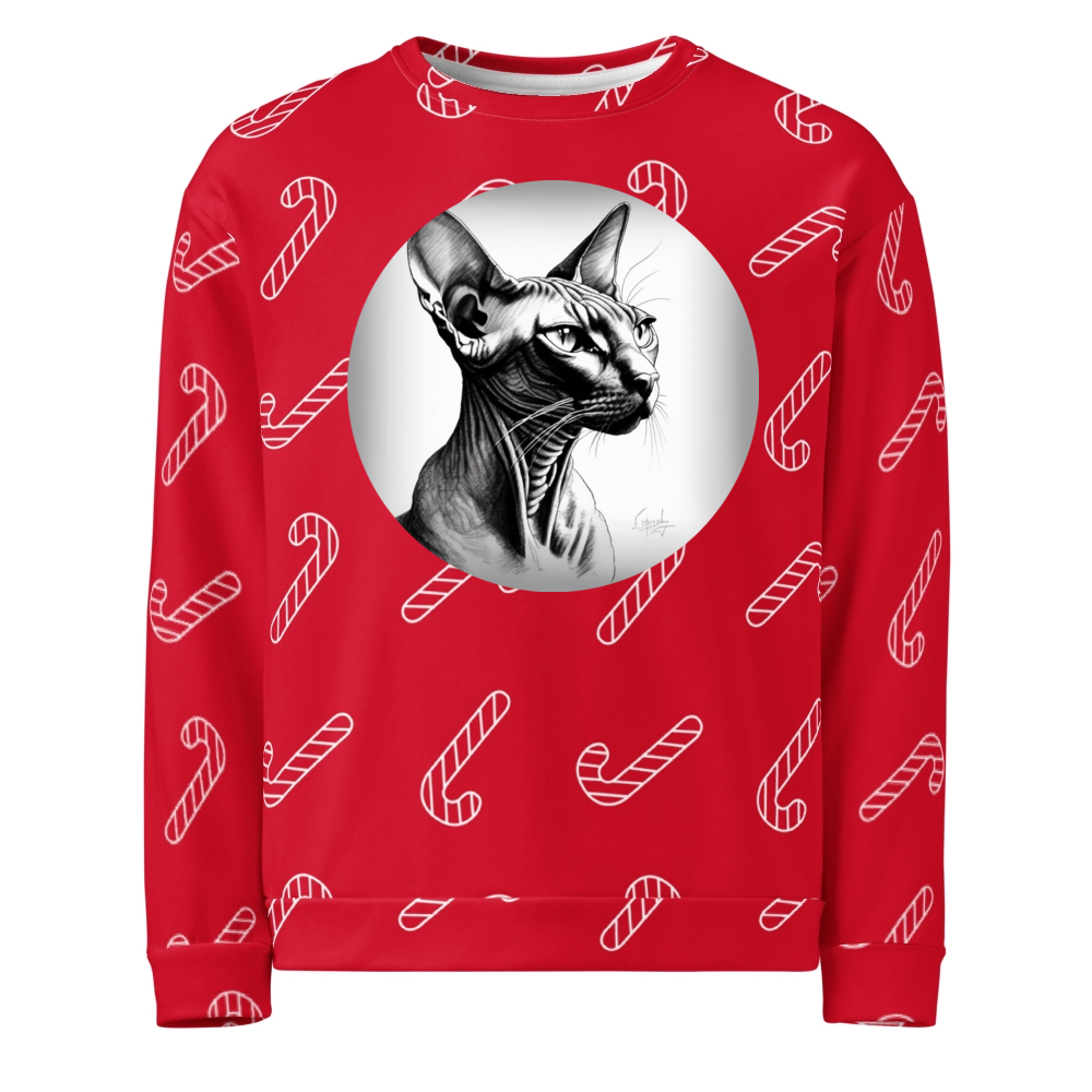 PugMug Custom Black Sphynx Cat Ugly Christmas Sweatshirt