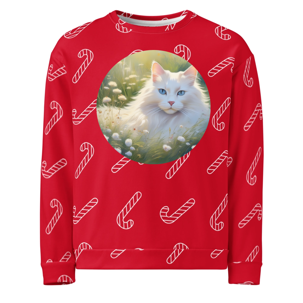 PugMug Custom White Ragdoll Cat Ugly Christmas Sweatshirt