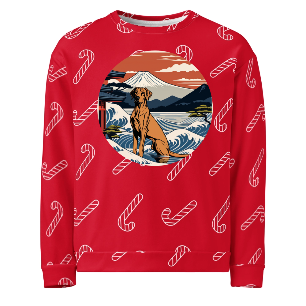 PugMug Custom Rhodesian Ridgeback Ugly Christmas Sweatshirt