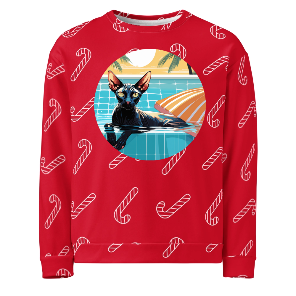 PugMug Custom Black Sphynx Cat Ugly Christmas Sweatshirt