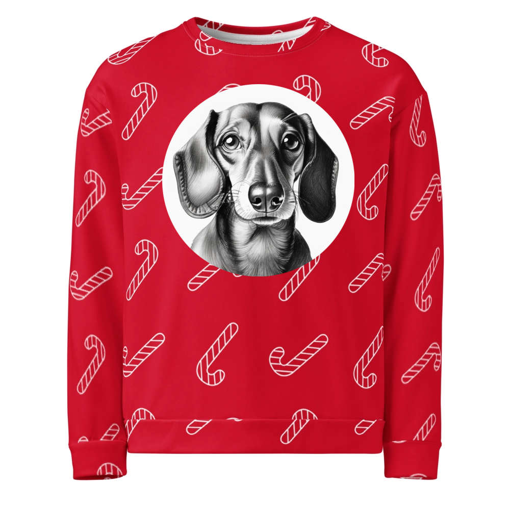PugMug Custom Tan Dachshund Ugly Christmas Sweatshirt