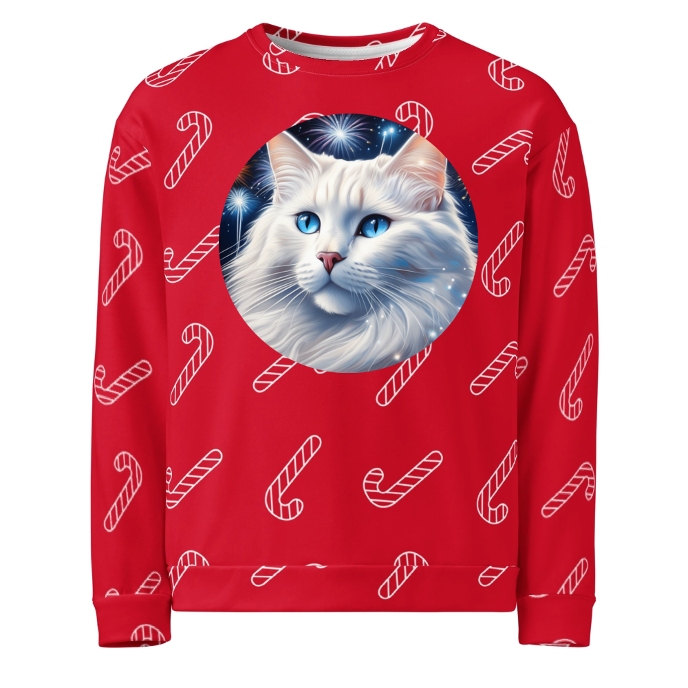 PugMug Custom White Ragdoll Cat Ugly Christmas Sweatshirt
