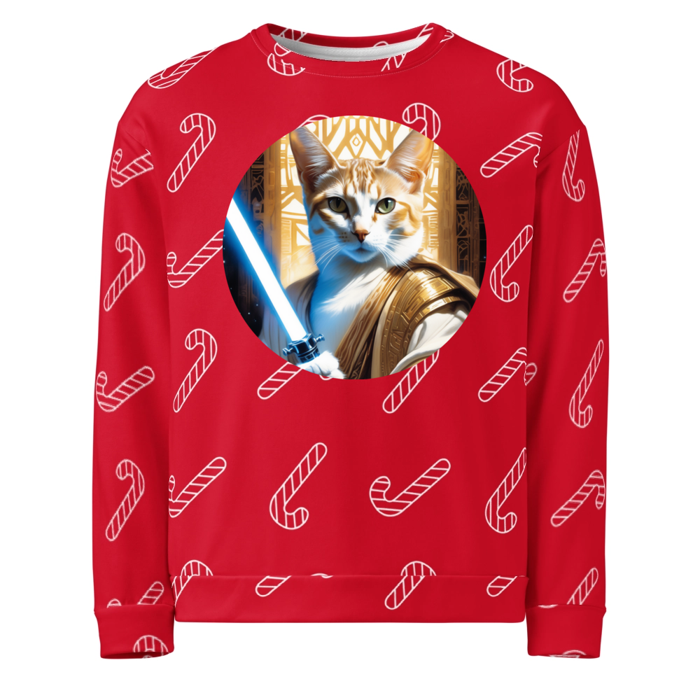 PugMug Custom White Abyssinian Cat Ugly Christmas Sweatshirt